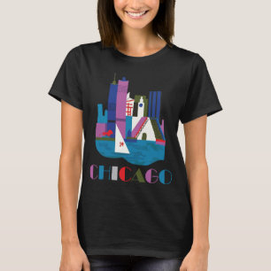 T-shirt Paysage de Chicago Moderne Abstrait Voyage