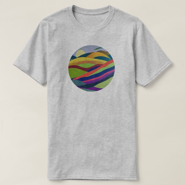 T-shirt Paysage de collines arc-en-ciel (Design devant)