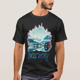 T-shirt Paysage de Fjord de Norvège Souvenir de Randonnée 