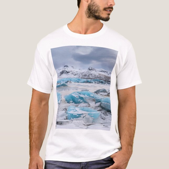 T-shirt Paysage de glace de glacier, Islande (Devant)