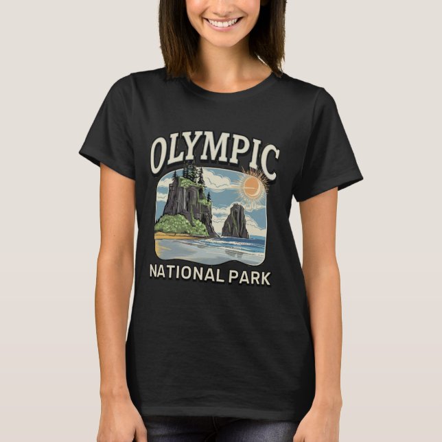 T-shirt Paysage de la forêt côtière Hoh Rainforest Olympic (Devant)