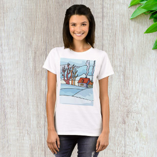 T-shirt Paysage de la maison d'hiver