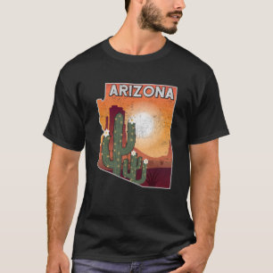 T-shirt Paysage de l'Arizona State Map Paysage du désert a