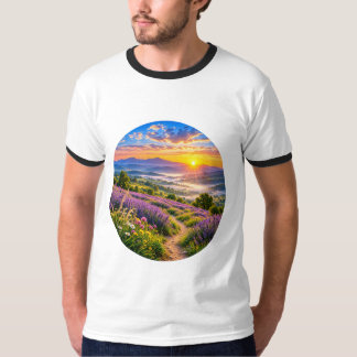 T-shirt Paysage de lever de soleil dans la vallée de lavan