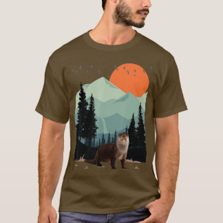 T-shirt Paysage de montagne Aventure Coucher de soleil Pin