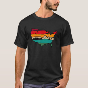 T-shirt Paysage de montagne des États-Unis Voyageur Randon