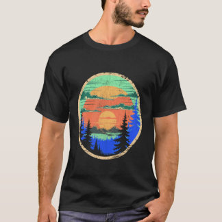 T-shirt Paysage de montagne réflexion forêt arbres extérie
