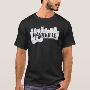 T-shirt Paysage de Nashville Tennessee Musique Country Gui