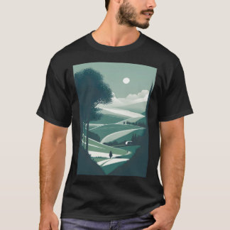 T-shirt Paysage de nature minimaliste