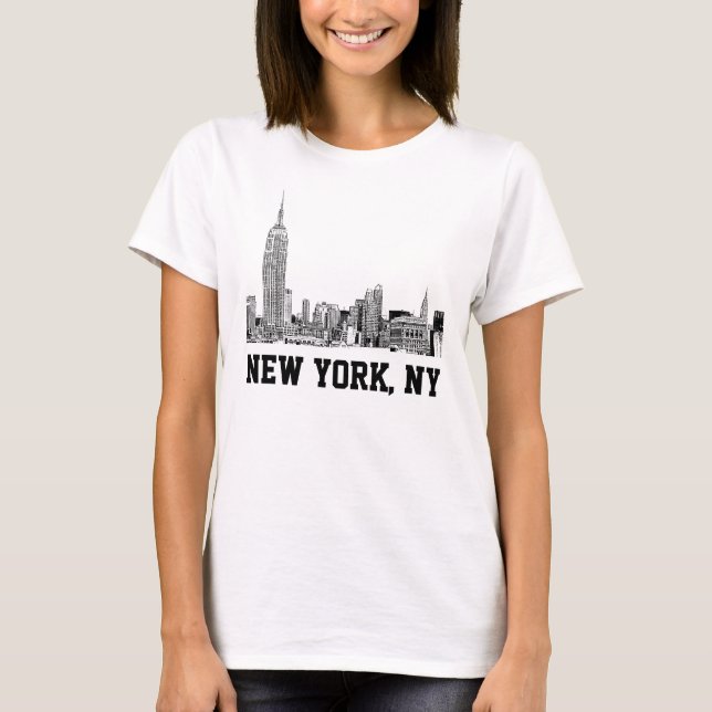 T-shirt Paysage de NYC Gravé 01 (Devant)