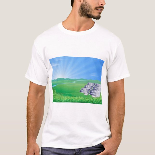 T-shirt Paysage de panneaux solaires respectueux de l'envi (Devant)