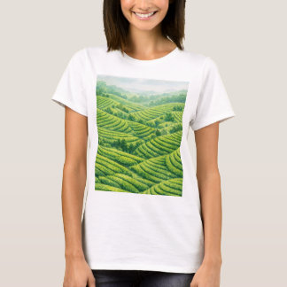 T-shirt Paysage de plantation de thé vert