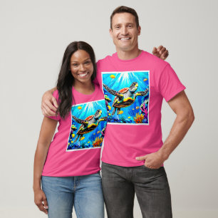 T-shirt Paysage de rêve de tortue marine vibrant