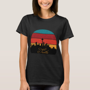 T-shirt Paysage de Seattle Rétro Voyage