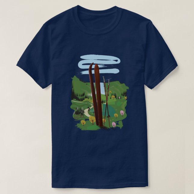 T-shirt Paysage de ski (Design devant)