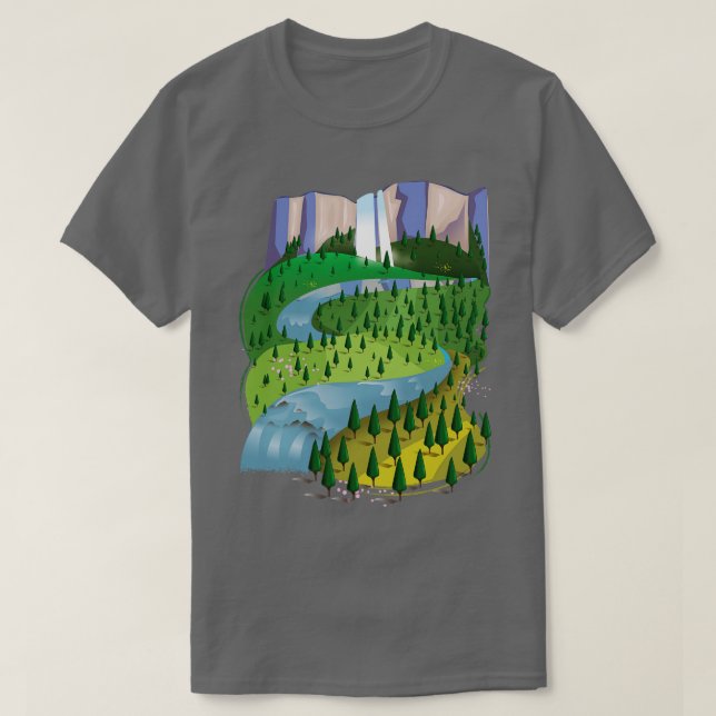 T-shirt Paysage des chutes d'eau (Design devant)