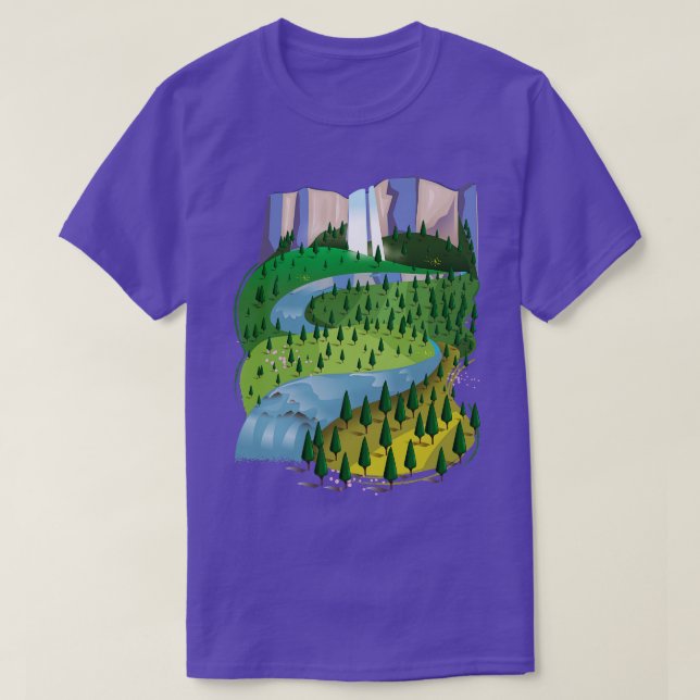 T-shirt Paysage des chutes d'eau (Design devant)