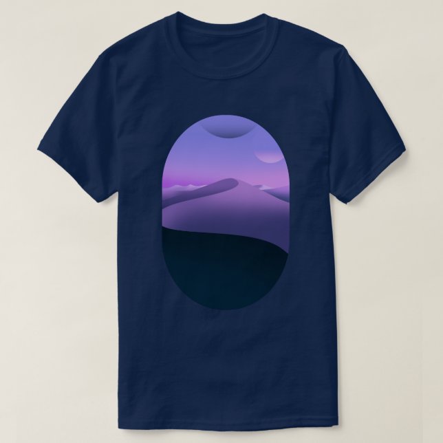 T-shirt Paysage désert pourpre ciel nocturne (Design devant)