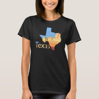T-shirt Paysage désertique en forme de Texas 1