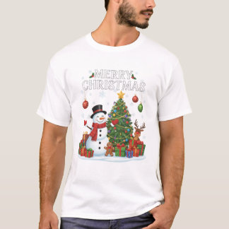 T-shirt Paysage d'hiver à l'aquarelle « Que la neige tombe