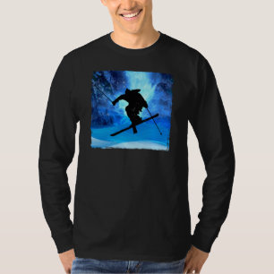 T-shirt Paysage d'hiver et skieur de style libre
