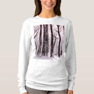 T-SHIRT PAYSAGE D'HIVER NEIGEUX FORET BOISÉE