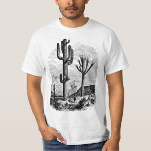 T-shirt Paysage du désert Cactus dessin d'art Vintage de l