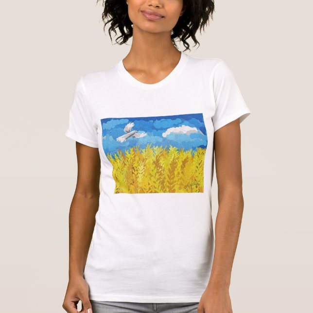T-shirt Paysage du drapeau ukrainien (Devant)