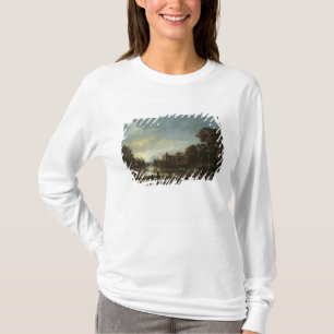 T-shirt Paysage éclairé par la lune de rivière avec des