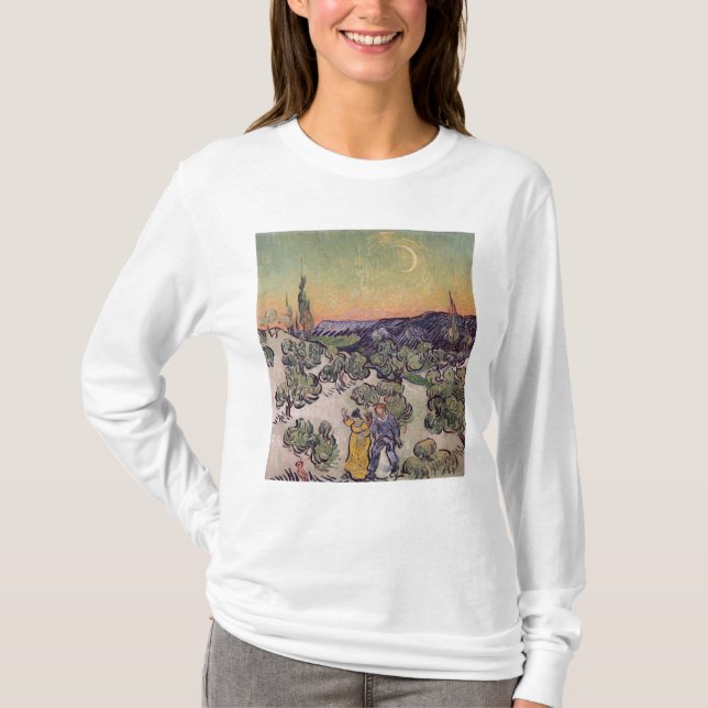 T-shirt Paysage éclairé par la lune de Vincent van Gogh |, (Devant)