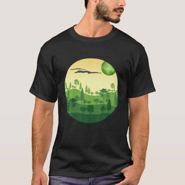 T-shirt Paysage Faune Nature Forêt Arbres (Devant)