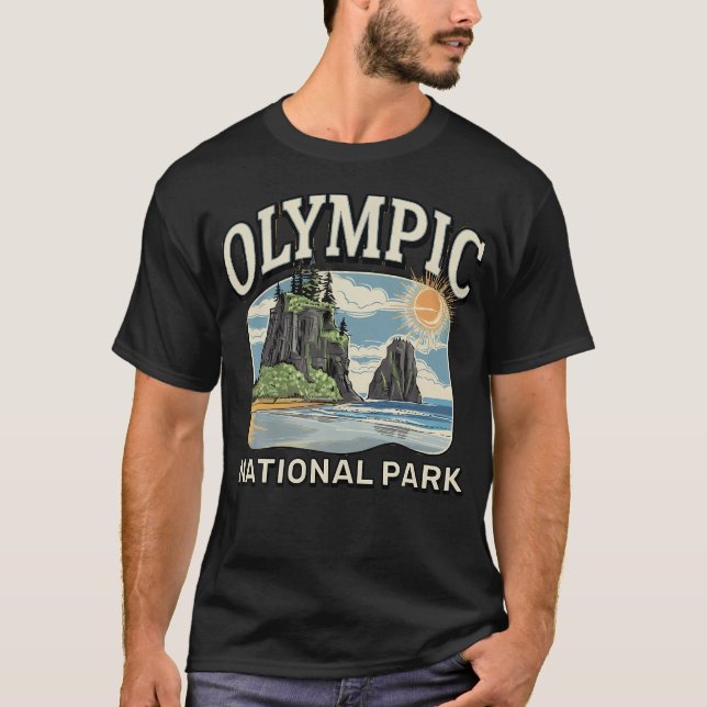 T-shirt Paysage forestier côtier Hoh Rainforest Olympic (Devant)