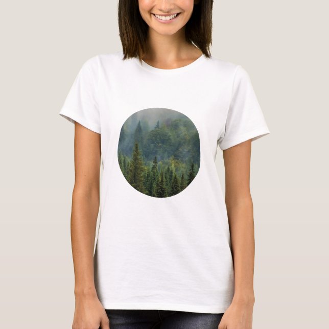 T-shirt Paysage forestier de pins bruyants (Devant)