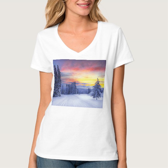 T-shirt Paysage hivernal   (Devant)