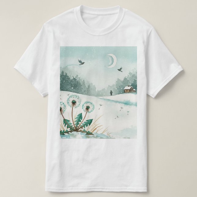 T-shirt Paysage hivernal enneigé (Design devant)