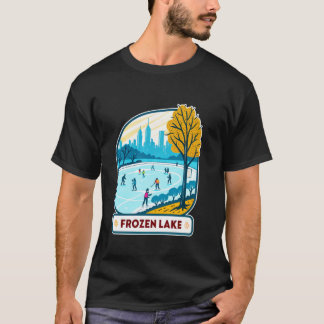 T-shirt Paysage hivernal Hockey sur lac gelé