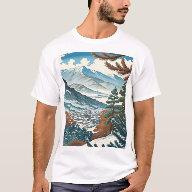 T-shirt Paysage hivernal japonais (Devant)