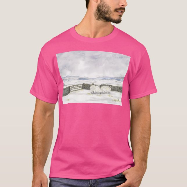 T-shirt Paysage Irlandais En Aquarelles Métalliques Actif (Devant)