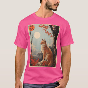 T-shirt Paysage japonais Animal Fox Kanji