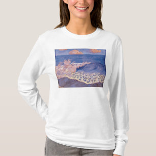 T-shirt Paysage marin bleu, effet de vague, c.1893