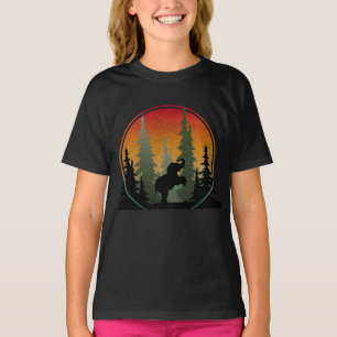 T-shirt Paysage naturel de l'éléphant au coucher du soleil
