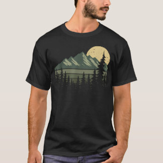T-shirt Paysage Naturel Rétro Randonnée Vintage