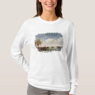 T-shirt Paysage néerlandais avec des patineurs