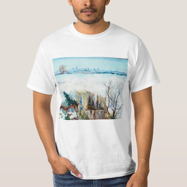 T-shirt Paysage neigeux avec Arles par Vincent van Gogh (Devant)