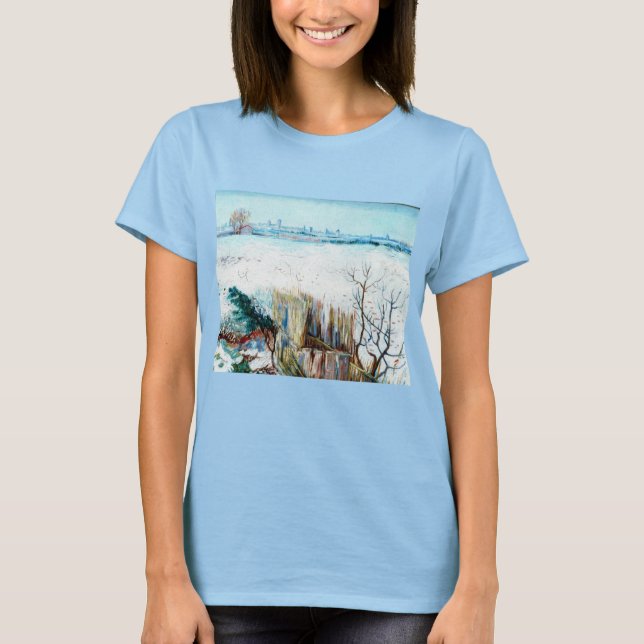 T-shirt Paysage neigeux avec Arles par Vincent van Gogh (Devant)