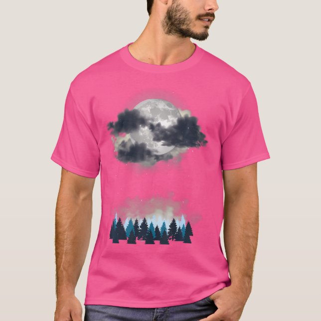 T-shirt Paysage nocturne de Pleine lune (Devant)