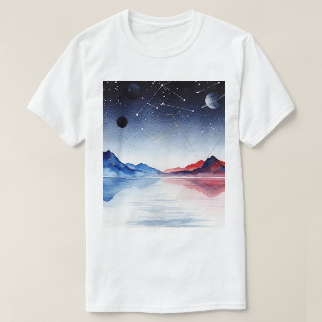 T-shirt Paysage nocturne surréaliste (Design devant)