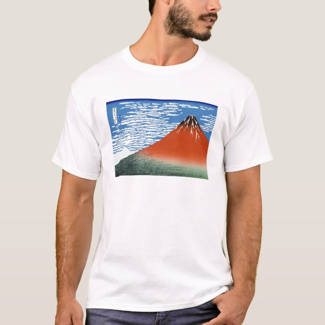 T-shirt Paysage oriental frais de vue de Hokusai Fuji de (Devant)