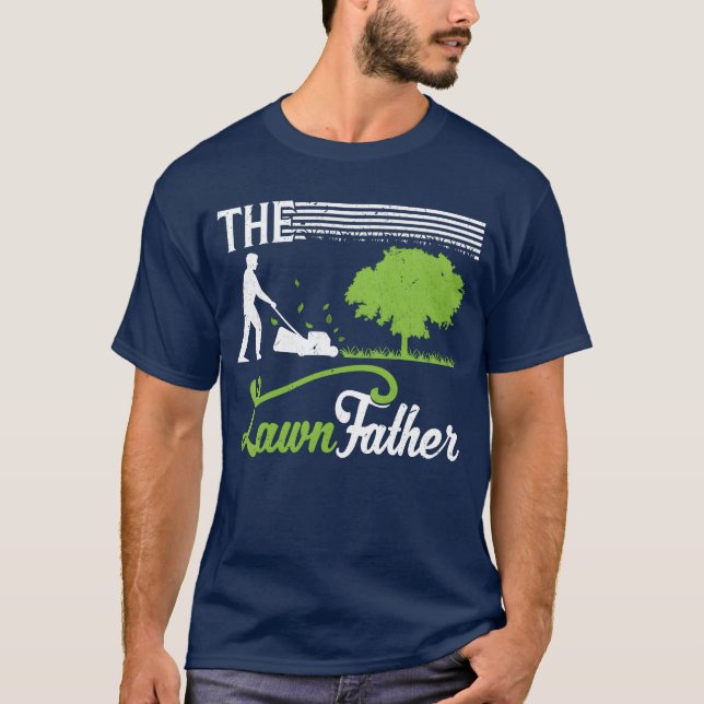 T-shirt Paysage Papa Gardener Lawn Mower Don du père (Devant)
