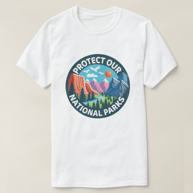 T-shirt Paysage Protéger nos parcs nationaux (Design devant)